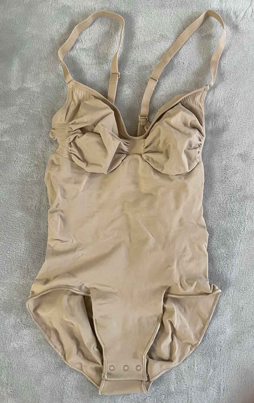 Skims Sz XL Seamless Sculpt Brief Bodysuit BBL Light Sand Firm Hold NEW